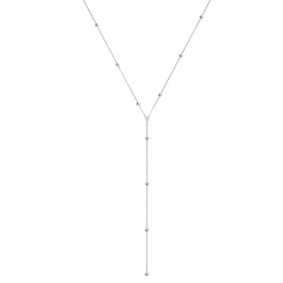 925 Sterling Silver Sparking Tassel Fine Delicate Chain Choker - Picture 3 of 3